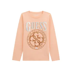 Girl's long sleeve T-shirt Guess peach image-0