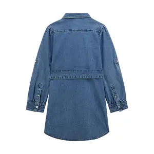 Robe chemise en jeans manches longues fille Guess image-1