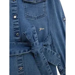 Robe chemise en jeans manches longues fille Guess image-2
