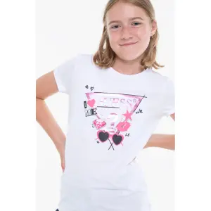 Camiseta de manga corta de algodón para niña Guess image-2