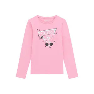 Girl's long-sleeved round-neck T-shirt Guess image-0