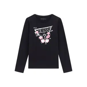 Girl's long-sleeved round-neck T-shirt Guess image-0