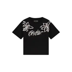 Girl's t-shirt with logo and studs Guess Midi image-0