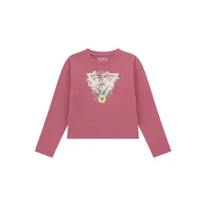 Girls' long sleeve cotton T-shirt Guess image-0