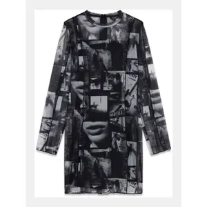 Abito attillato a maniche lunghe per ragazza Guess Mesh image-0