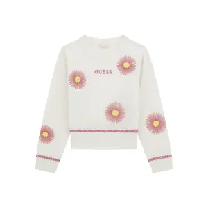 Sweter z długim rękawem, okrągły dekolt, dla dziewczynki Guess image-0