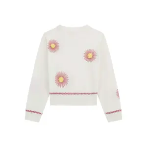 Sweter z długim rękawem, okrągły dekolt, dla dziewczynki Guess image-1