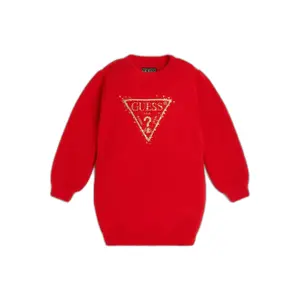 Girl's long sleeve sweater dress Guess image-0