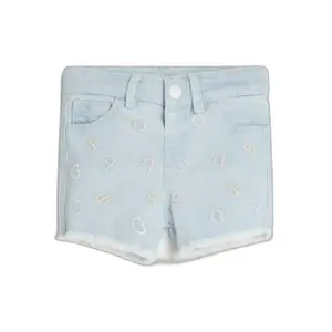 Denim shorts with girl embroidery Guess image-0