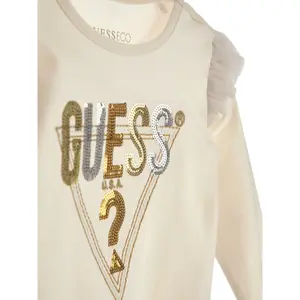 Long-sleeved t-shirt with frills on girl's shoulders Guess image-2