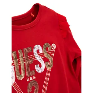Long-sleeved t-shirt with frills on girl's shoulders Guess image-2
