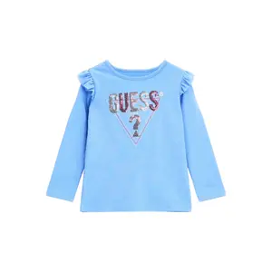 Long-sleeved t-shirt with frills on girl's shoulders Guess image-0