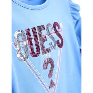 Long-sleeved t-shirt with frills on girl's shoulders Guess image-2