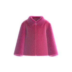 Faux fur zipped baby girl fleece Guess image-0
