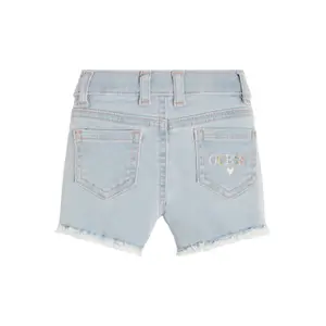 Baby girl embroidered denim shorts Guess image-0