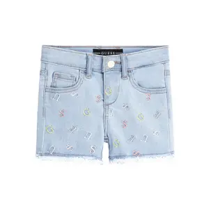 Baby girl embroidered denim shorts Guess image-1