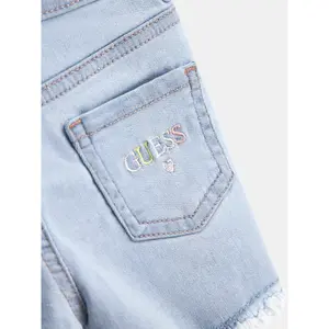 Baby girl embroidered denim shorts Guess image-3