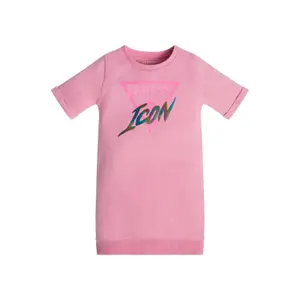 Girl's t-shirt dress with rolled up sleeves Guess image-1