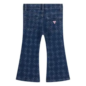 Baby girl flared jeans with laser print Guess STR image-1