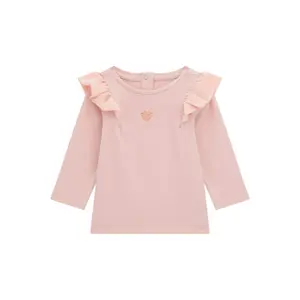 Ruffled shoulder T-shirt for baby girl Guess image-0
