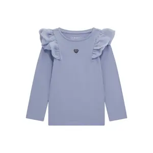 Ruffled shoulder T-shirt for baby girl Guess image-0