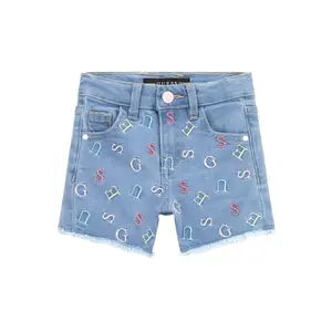 Stretch denim shorts for girls Guess W/Letters image-0