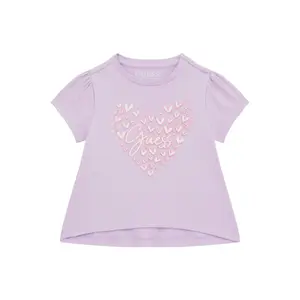 Girls' printed front stretch T-shirt Guess image-0