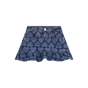 Denim skirt with laser heart for baby girl Guess STR image-0
