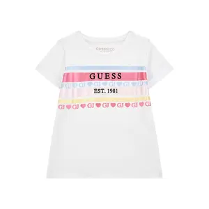 Girls' printed front stretch T-shirt Guess image-0