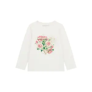 Kids' long-sleeve floral print t-shirt Guess image-0