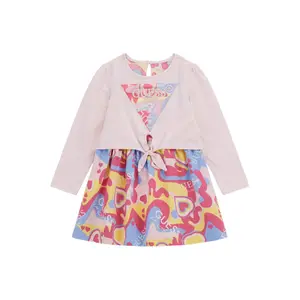 Girls' long-sleeved stretch jersey dress Guess image-0