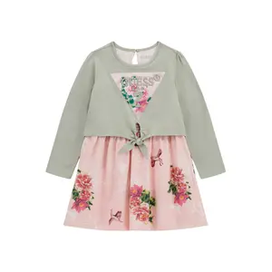 Girls' long-sleeved stretch jersey dress Guess image-0