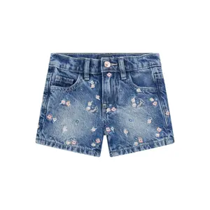 Embroidered girls' denim shorts Guess Rigid image-0