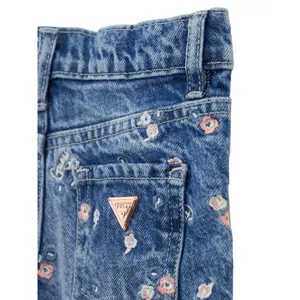 Embroidered girls' denim shorts Guess Rigid image-3