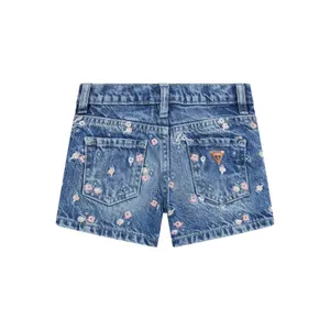 Embroidered girls' denim shorts Guess Rigid image-1