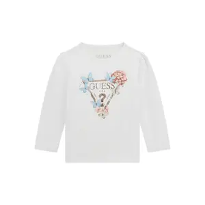 Baby girl long sleeve floral T-shirt Guess image-0