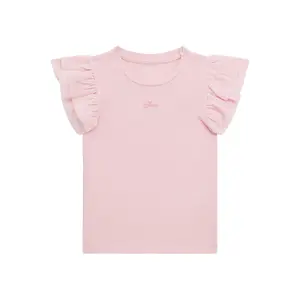 Ruffled chiffon T-shirt for baby girl Guess image-0