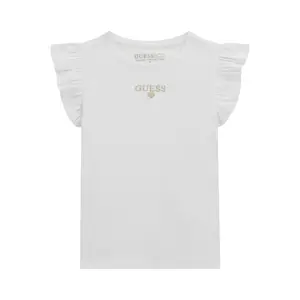 Ruffled mesh t-shirt for girls Guess image-0