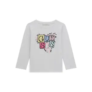 Long sleeve girl’s t-shirt with triangular logo Guess image-0