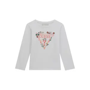 Long-sleeve round neck T-shirt for baby girl Guess image-0