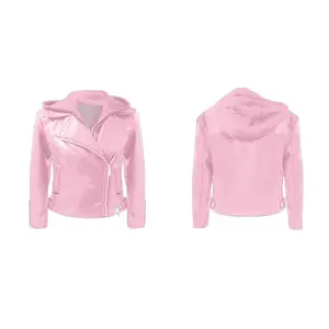 Casaco com capuz em PU para menina bebé Guess