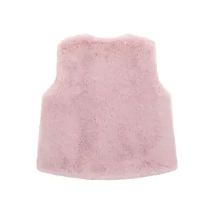 Sleeveless jacket with faux fur for girls Guess image-1