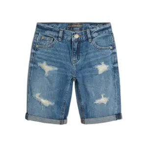 Ripped denim shorts for kids Guess image-0