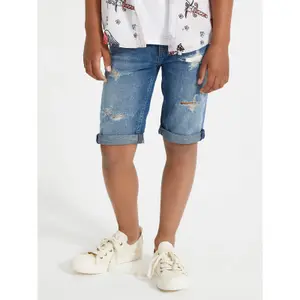 Ripped denim shorts for kids Guess image-2