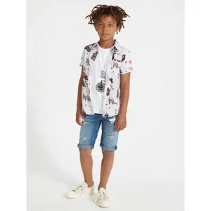 Ripped denim shorts for kids Guess image-3