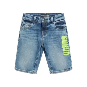 Denim shorts with embroidery child Guess image-0