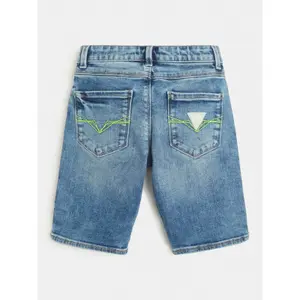 Denim shorts with embroidery child Guess image-1