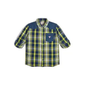 Adjustable poplin shirt for kids Guess YD image-0