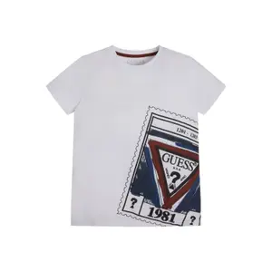 Organic cotton T-shirt for kids Guess image-0