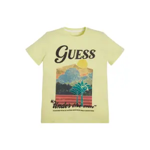 Organic flamed jersey t-shirt for kids Guess image-1